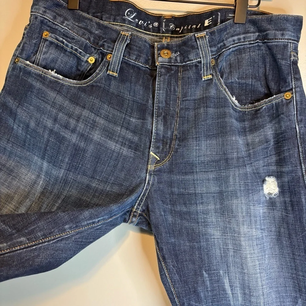 Levi’s Capital E Men’s 33 Hesher Regular Straight Distressed Jeans Made in USA